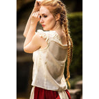Imagen del producto Blusa medieval de verano Lotte con volantes beige