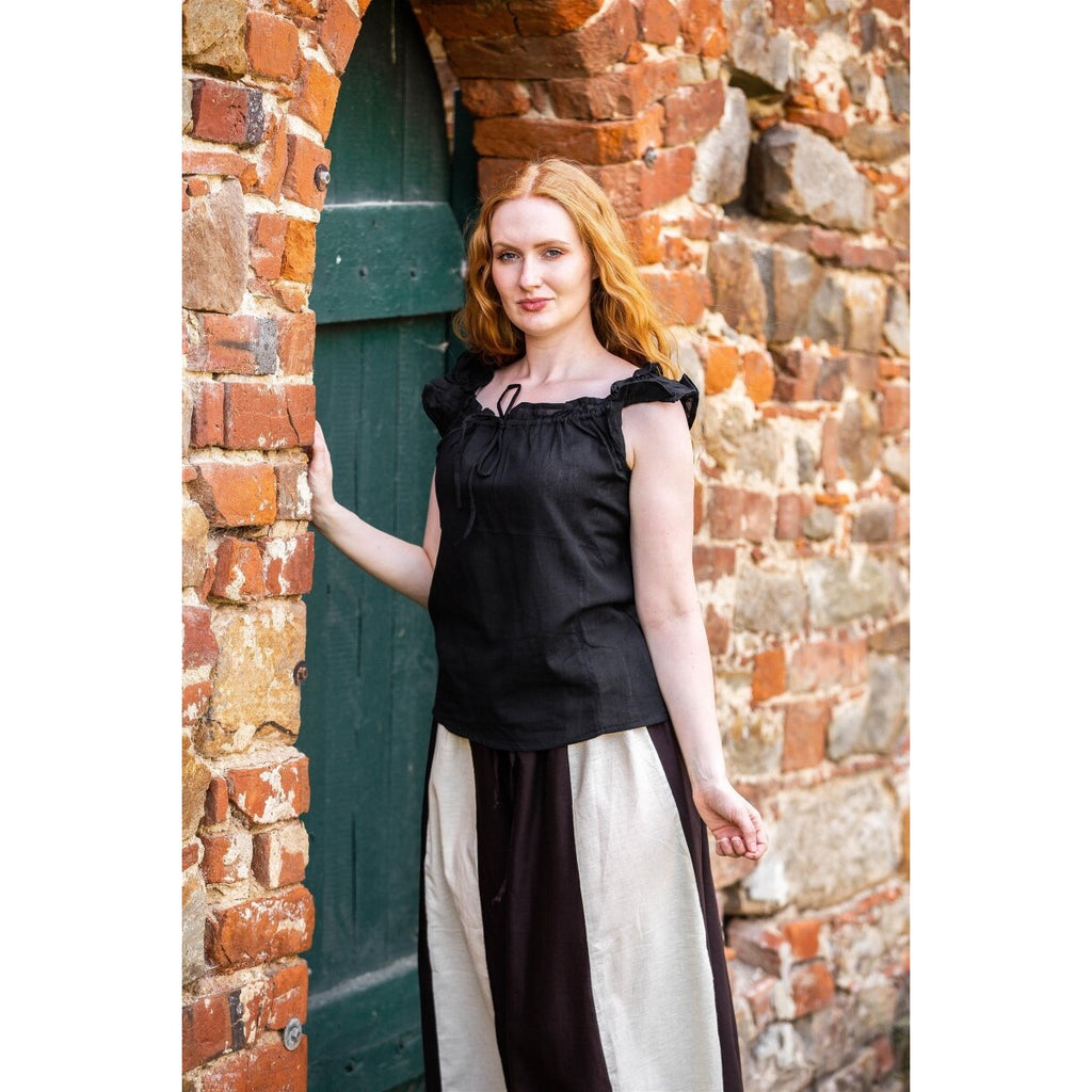 Imagen del producto Blusa veraniega medieval Lotte con volantes negra
