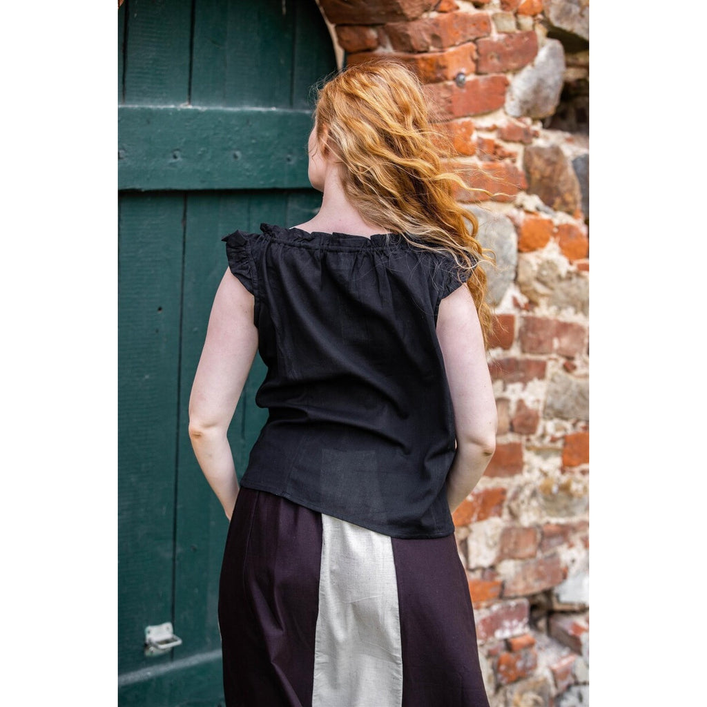 Imagen del producto Blusa veraniega medieval Lotte con volantes negra
