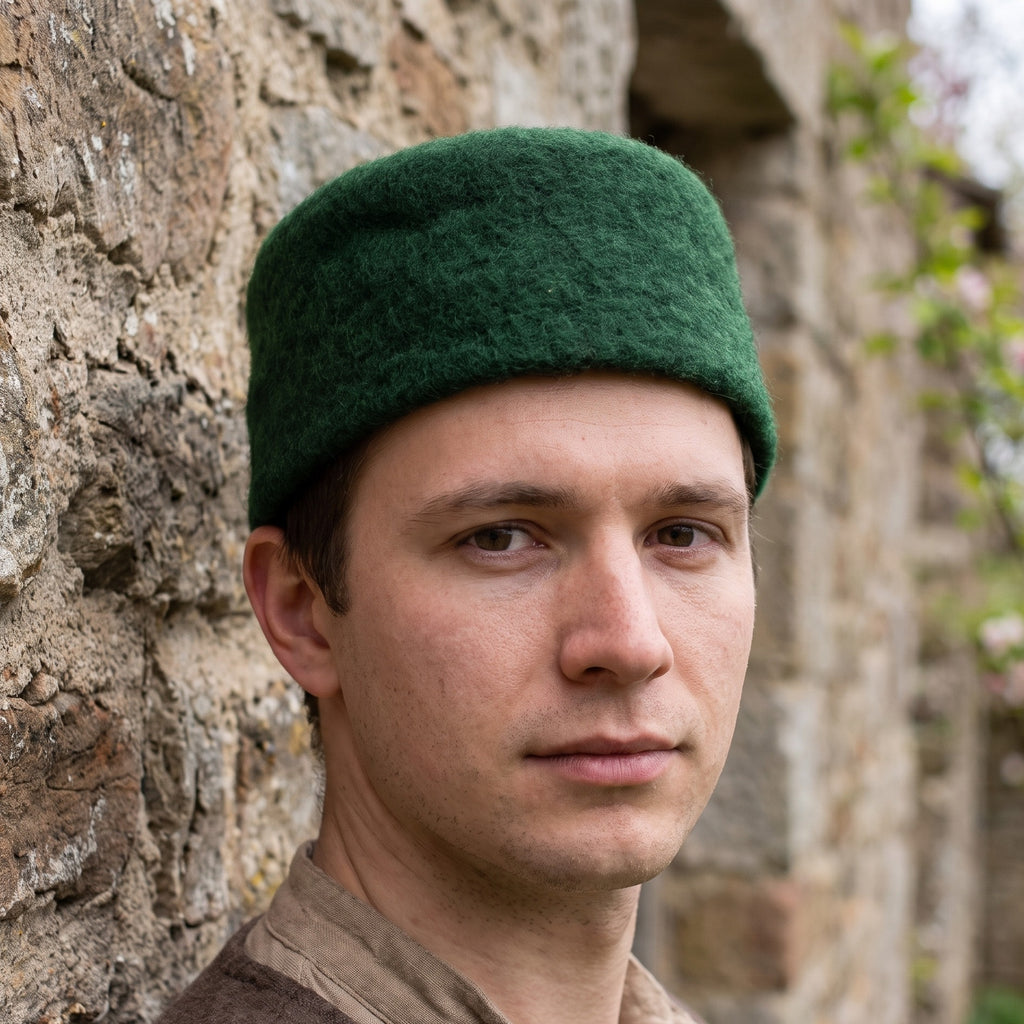 Imagen del producto Gorra medieval de fieltro de lana Hans verde