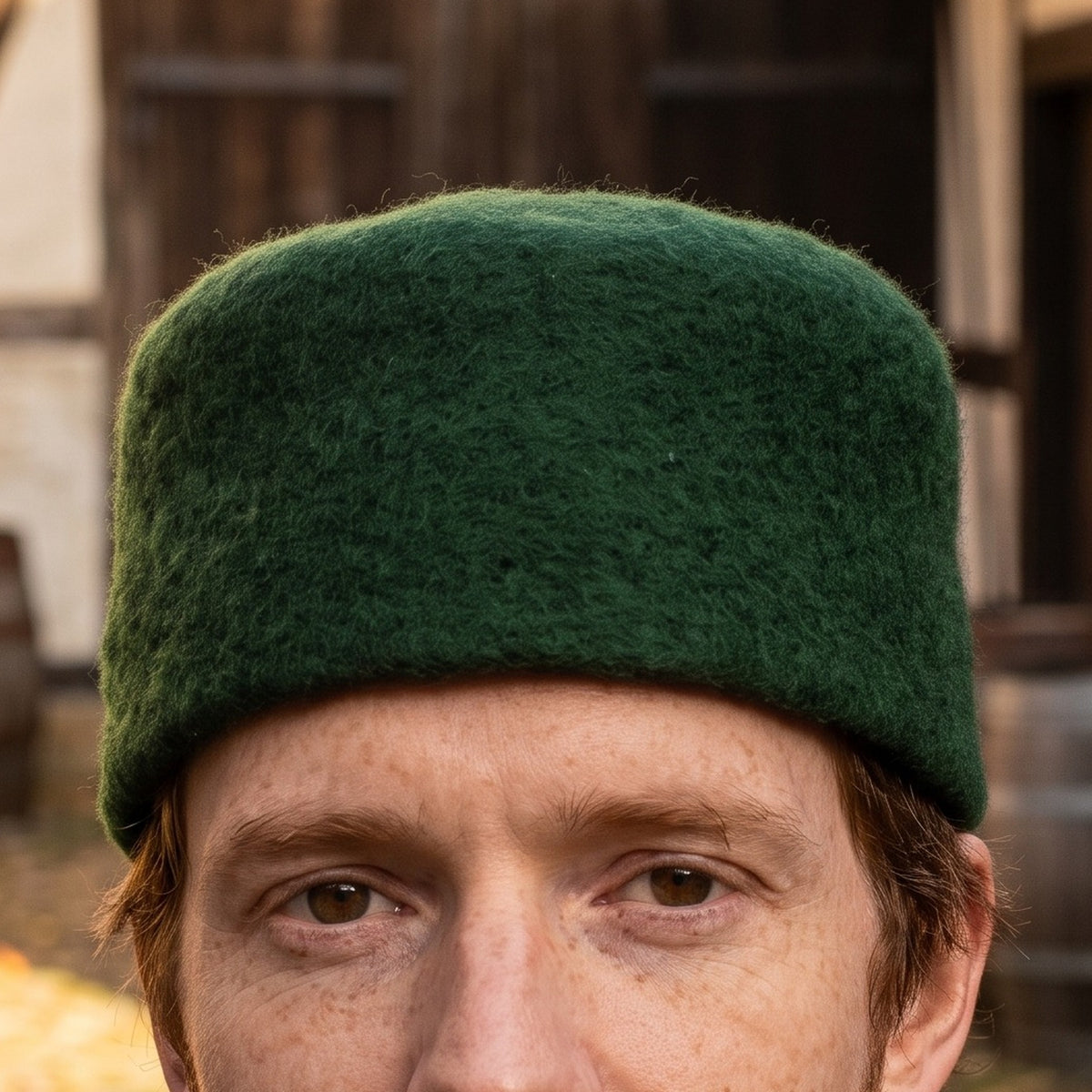 Imagen del producto Gorra medieval de fieltro de lana Hans verde