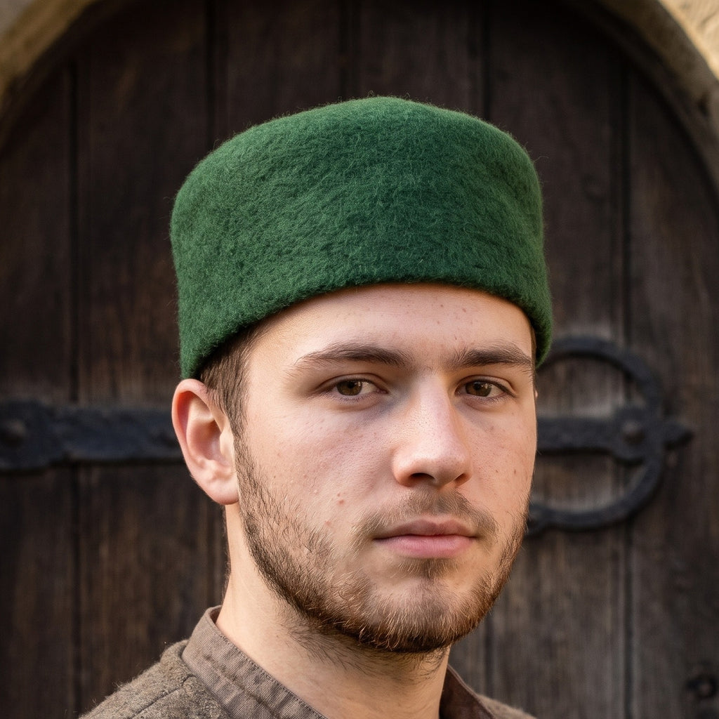 Imagen del producto Gorra medieval de fieltro de lana Hans verde