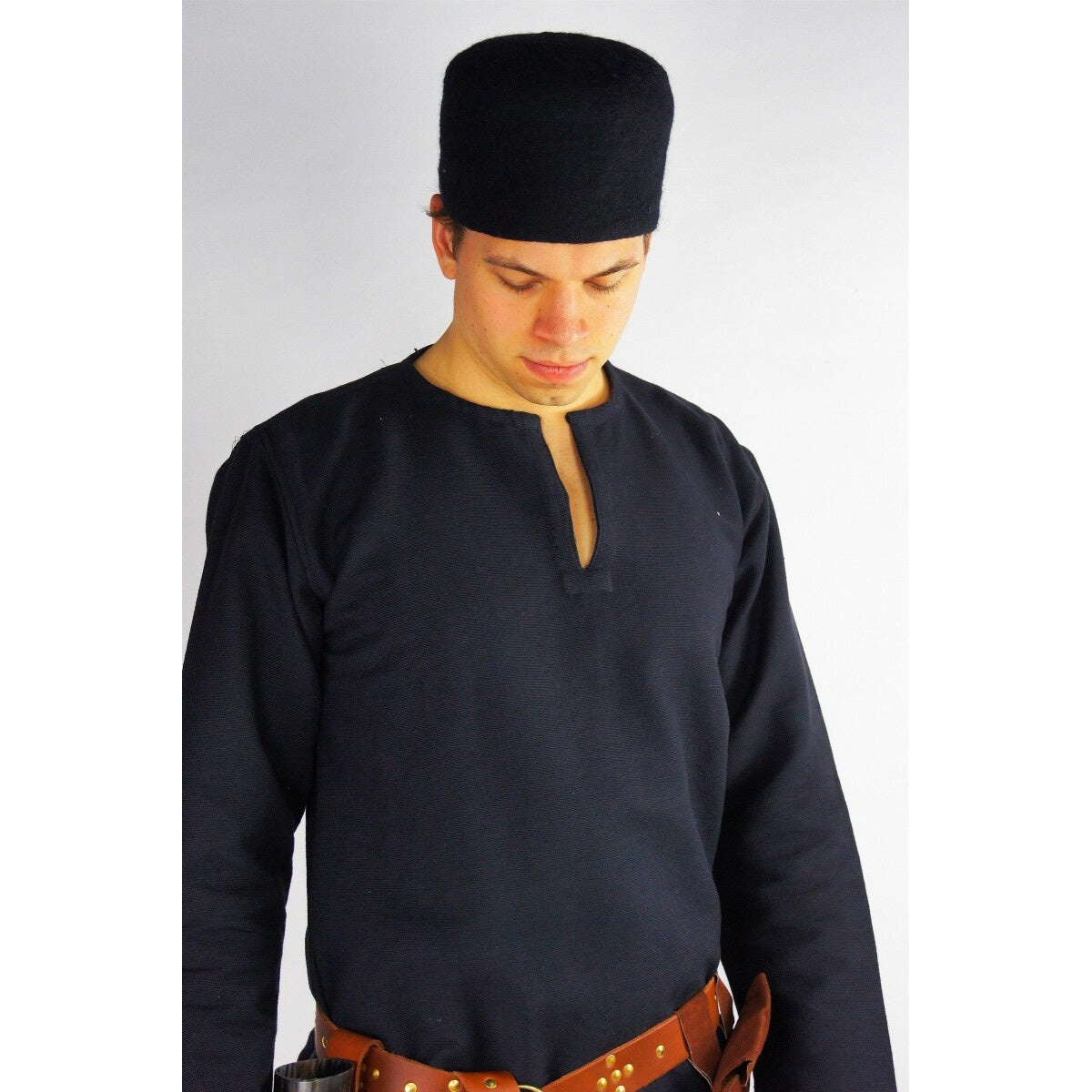 Imagen del producto Gorra medieval de fieltro de lana Hans negra