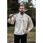 Product image Medieval Stand-Up Collar Lace-Up Shirt Bruno beige