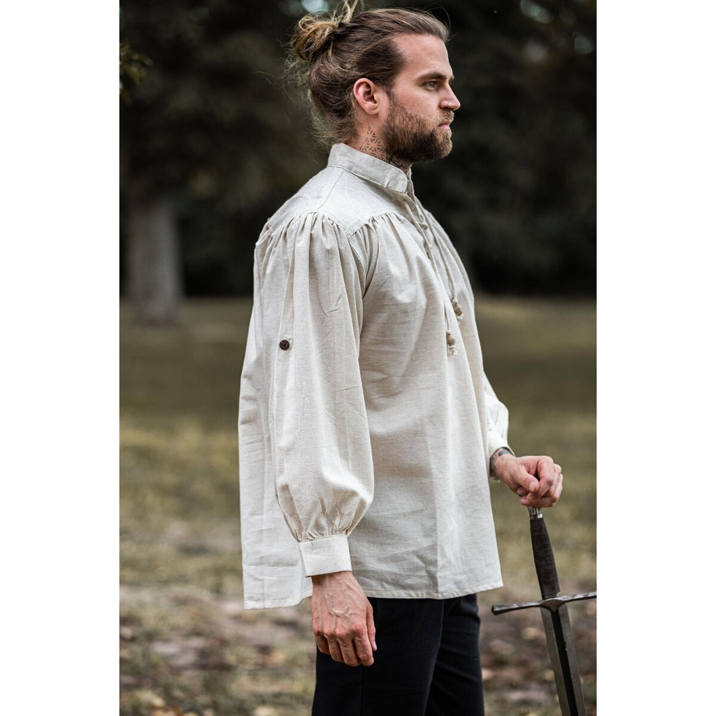 Product image Medieval Stand-Up Collar Lace-Up Shirt Bruno beige