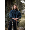 Imagen del producto Camisa medieval con cuello alto y cordones Georg azul jaspeado