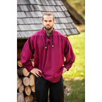 Product image Medieval Stand-Up Collar Lace-Up Shirt Georg mottled red