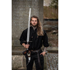 Imagen del producto Camisa medieval con cordones Georg de cuello alto negro jaspeado