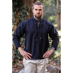 Imagen del producto Camisa medieval de algodón Ingolf tejida a mano negra
