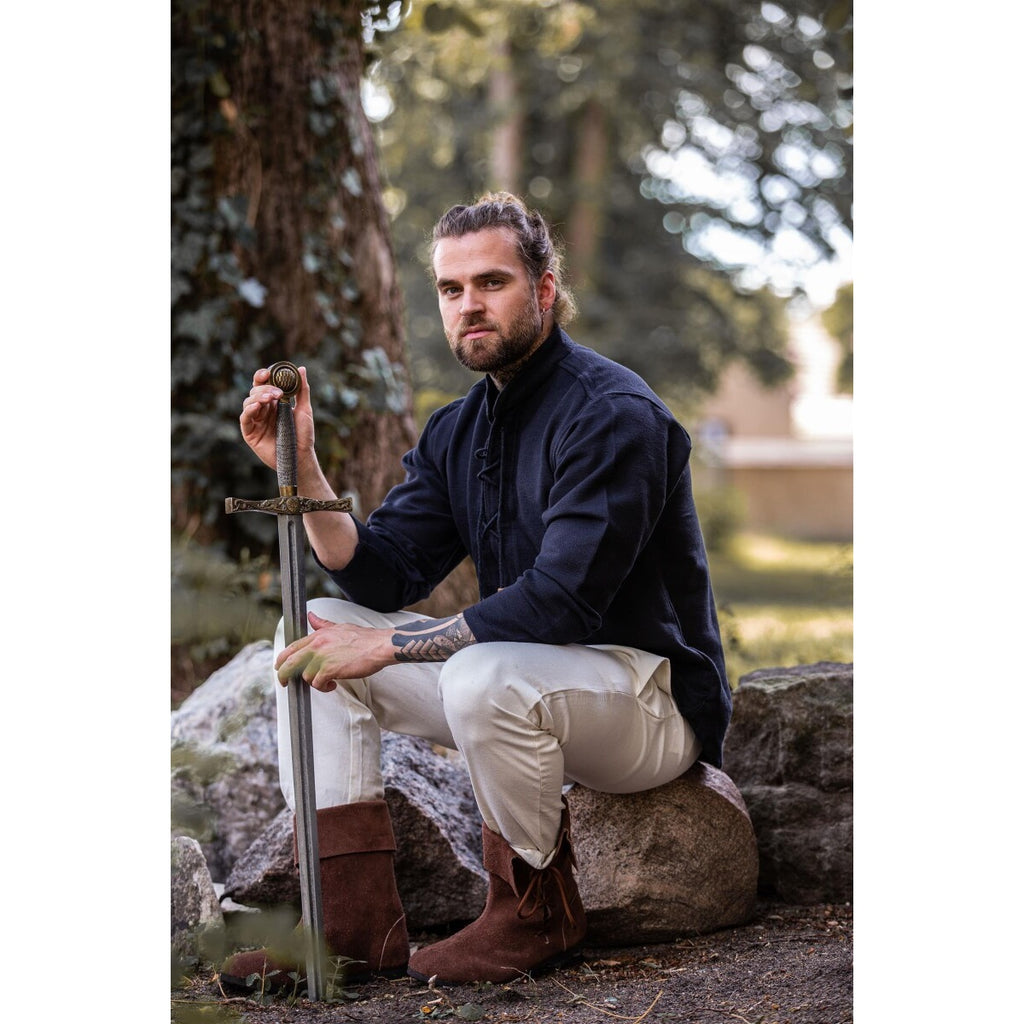 Imagen del producto Camisa medieval de algodón Ingolf tejida a mano negra