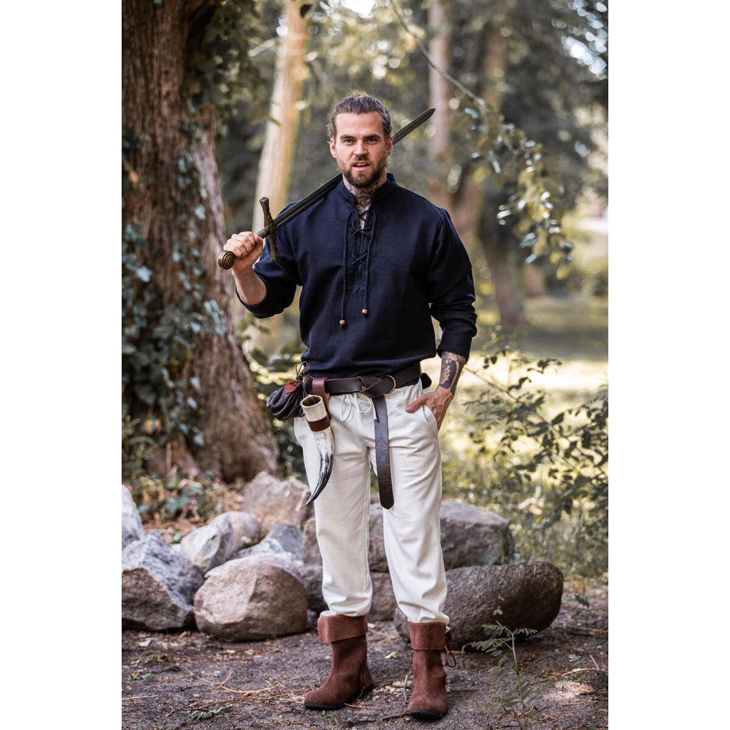 Imagen del producto Camisa medieval de algodón Ingolf tejida a mano negra