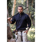 Imagen del producto Camisa medieval de algodón Ingolf tejida a mano negra
