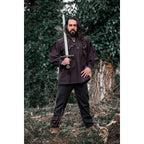 Imagen del producto Camisa medieval con cordones y cuello alto Friedrich marrón