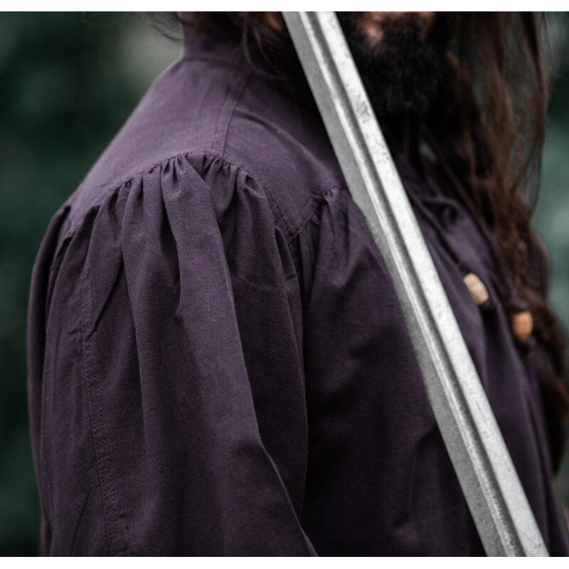 Imagen del producto Camisa medieval con cordones y cuello alto Friedrich marrón