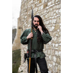 Imagen del producto Camisa medieval con cuello alto y cordones Friedrich verde