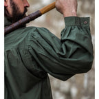 Imagen del producto Camisa medieval con cuello alto y cordones Friedrich verde