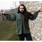 Imagen del producto Camisa medieval con cuello alto y cordones Friedrich verde