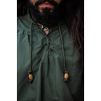 Imagen del producto Camisa medieval con cuello alto y cordones Friedrich verde