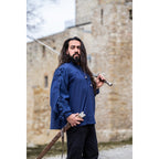 Imagen del producto Camisa medieval con cordones y ojales Adrian azul
