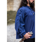 Imagen del producto Camisa medieval con cordones y ojales Adrian azul