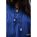 Imagen del producto Camisa medieval con cordones y ojales Adrian azul