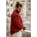 Imagen del producto Camisa medieval con cordones y ojales Adrian roja