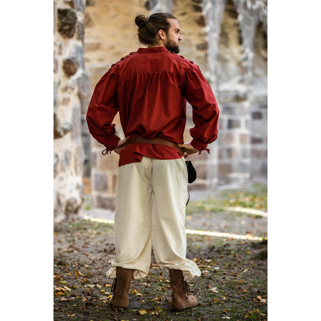 Imagen del producto Camisa medieval con cordones y ojales Adrian roja