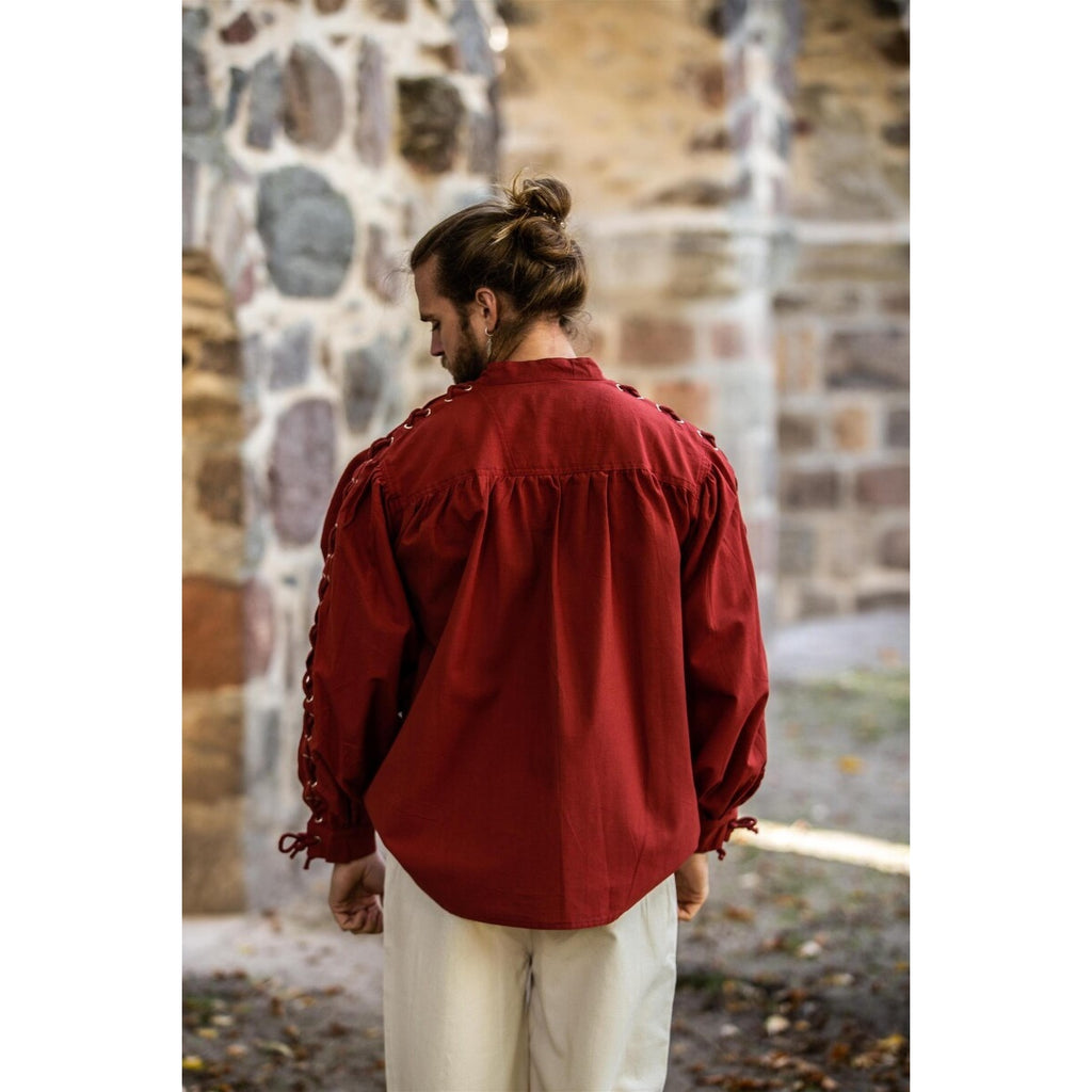 Imagen del producto Camisa medieval con cordones y ojales Adrian roja