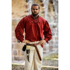 Imagen del producto Camisa medieval con cordones y ojales Adrian roja