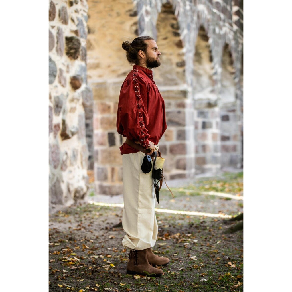 Imagen del producto Camisa medieval con cordones y ojales Adrian roja