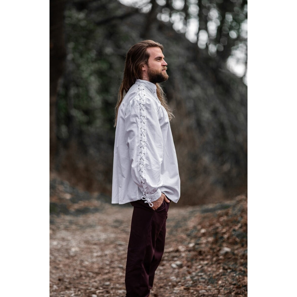 Imagen del producto Camisa medieval con cordones y ojales Adrian blanca