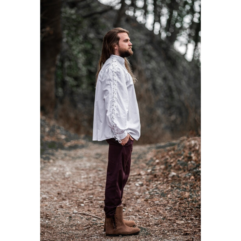 Imagen del producto Camisa medieval con cordones y ojales Adrian blanca