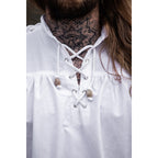 Imagen del producto Camisa medieval con cordones y ojales Adrian blanca