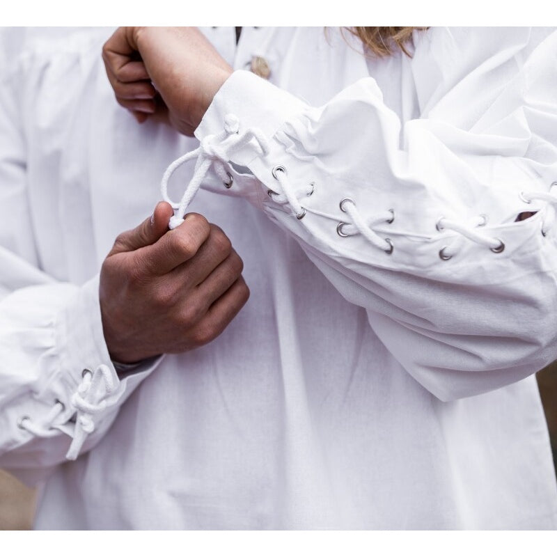 Imagen del producto Camisa medieval con cordones y ojales Adrian blanca