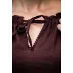 Imagen del producto Blusa medieval de manga corta Sandra marrón oscuro