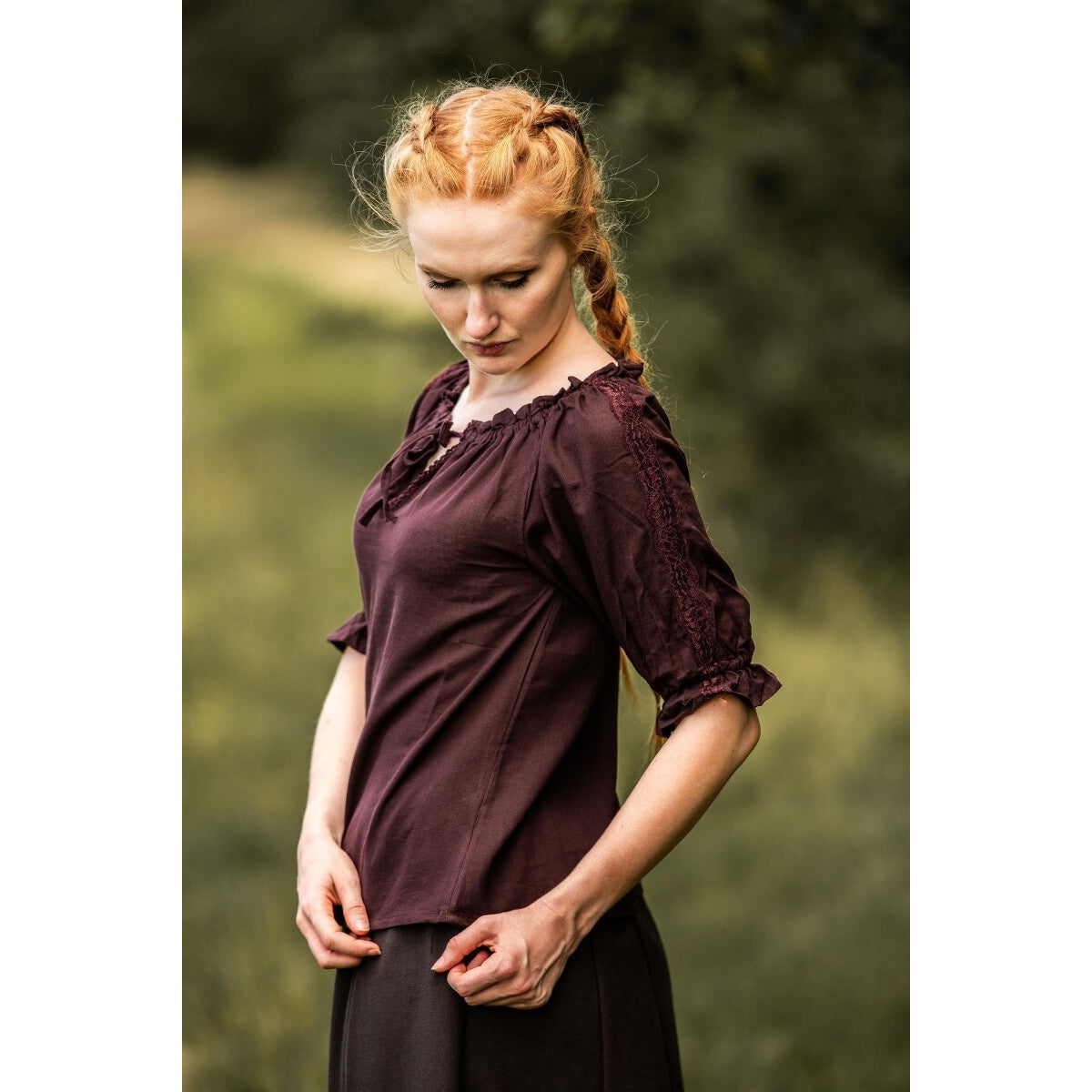 Product image Medieval Short-Sleeve Blouse Sandra dark brown