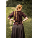 Imagen del producto Blusa medieval de manga corta Sandra marrón oscuro