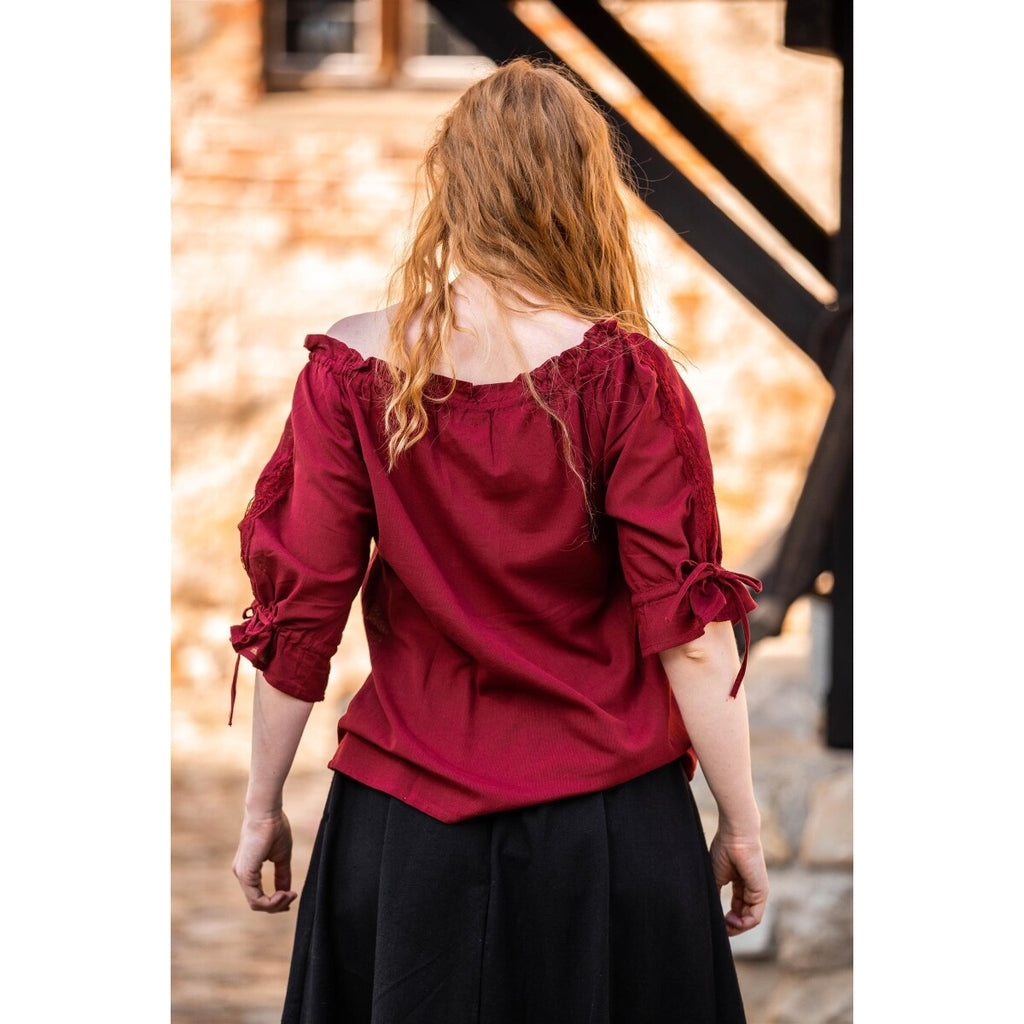 Imagen del producto Blusa medieval de manga corta Sandra roja