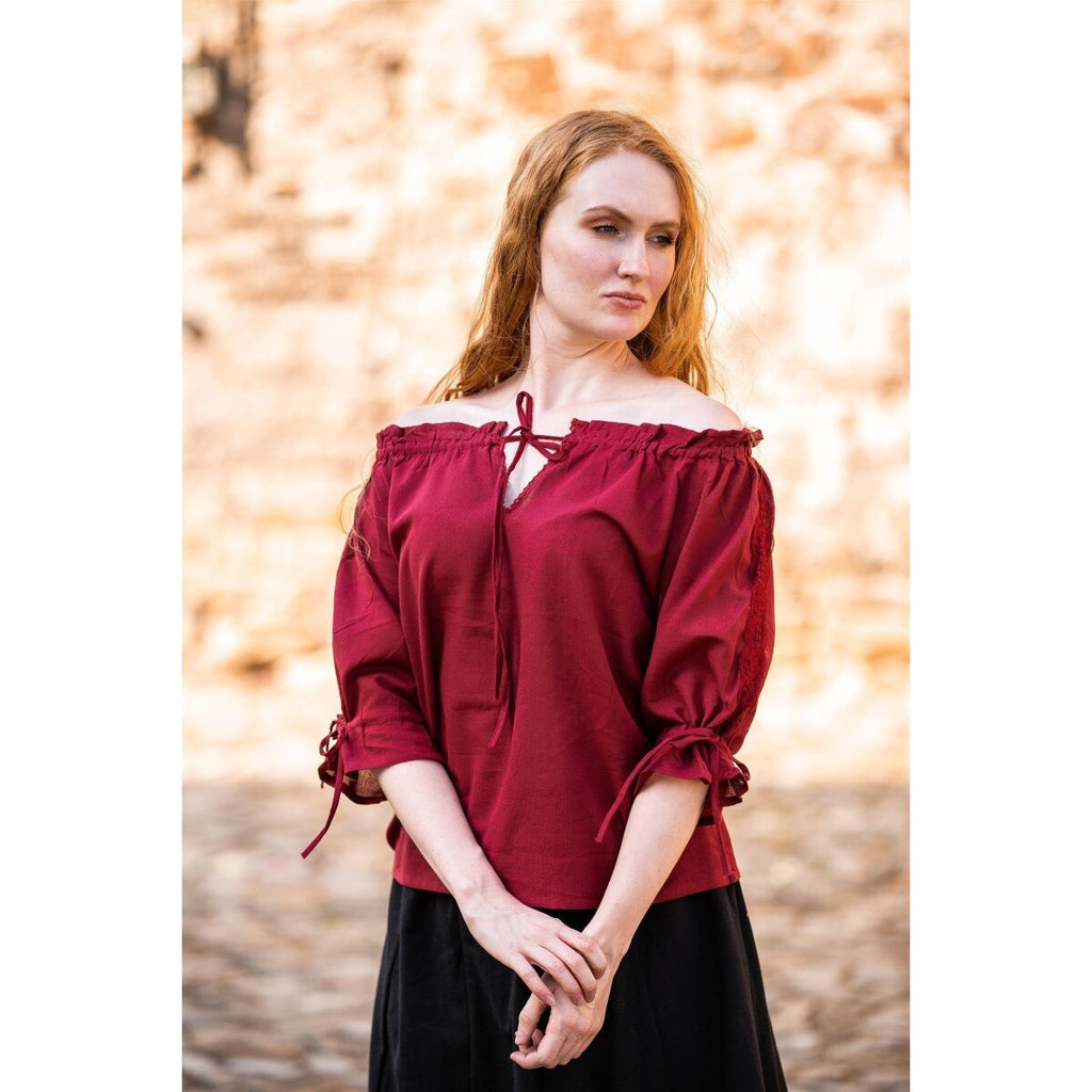 Imagen del producto Blusa medieval de manga corta Sandra roja