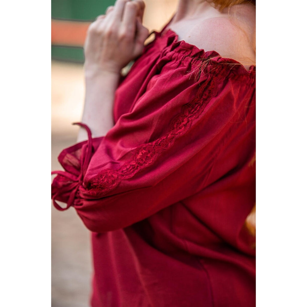 Imagen del producto Blusa medieval de manga corta Sandra roja