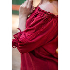 Imagen del producto Blusa medieval de manga corta Sandra roja