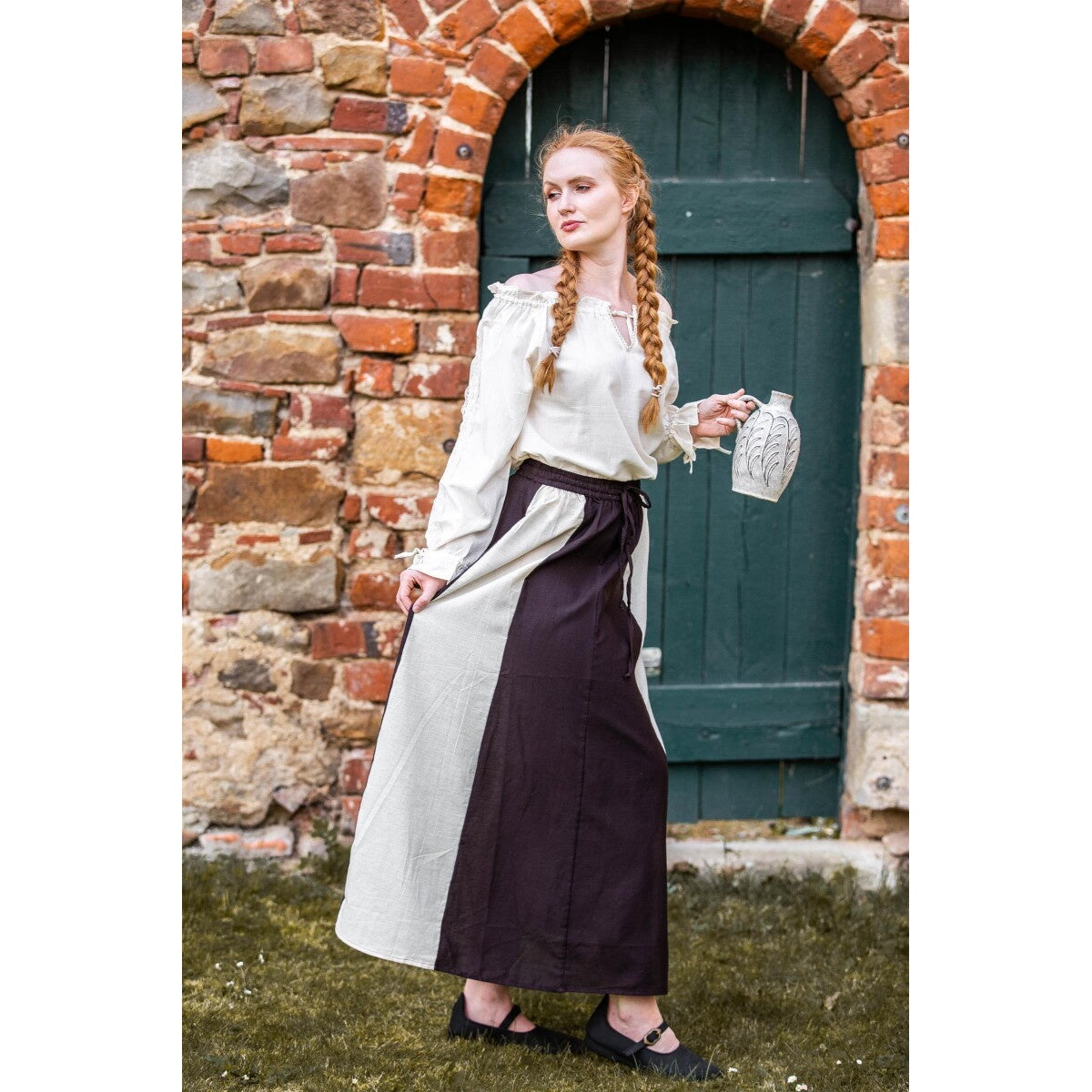 Imagen del producto Blusa medieval con encaje Bettina beige