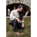 Imagen del producto Camisa medieval con jaretas y botones de madera Oswald beige