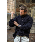 Product image Medieval Pintuck Shirt with Wooden Buttons Oswald Black