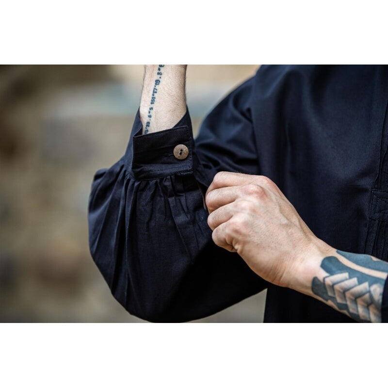 Product image Medieval Pintuck Shirt with Wooden Buttons Oswald Black