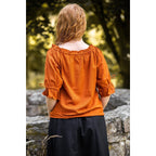 Imagen del producto Blusa medieval de manga corta Vera marrón