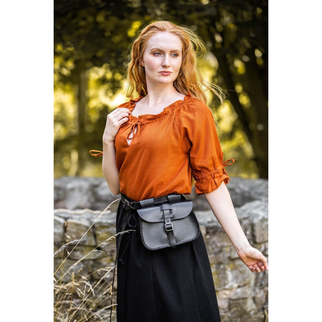 Imagen del producto Blusa medieval de manga corta Vera marrón