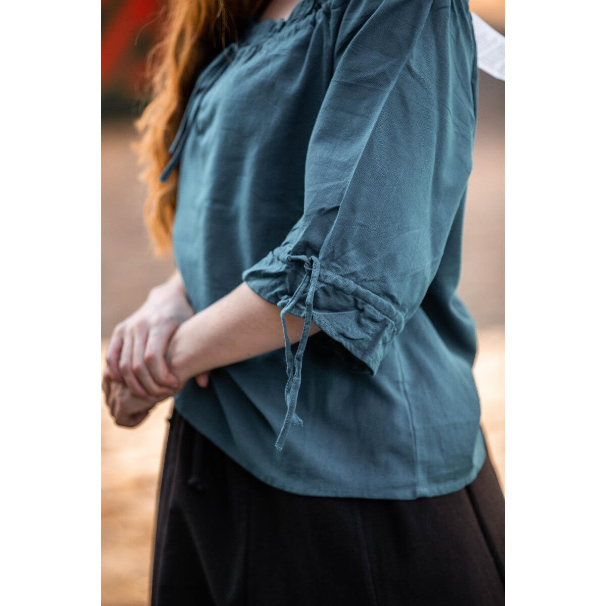 Imagen del producto Blusa medieval de manga corta Vera azul