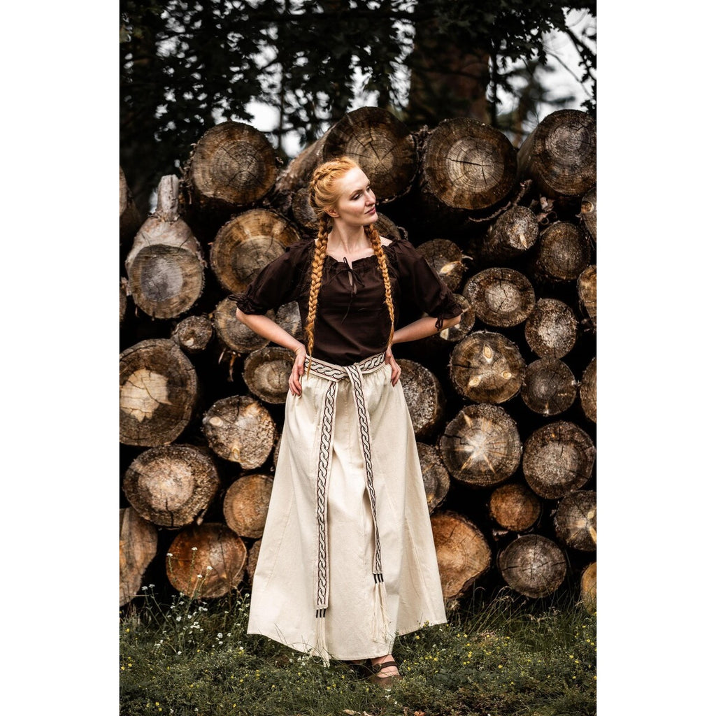 Imagen del producto Blusa medieval de manga corta Vera marrón oscuro