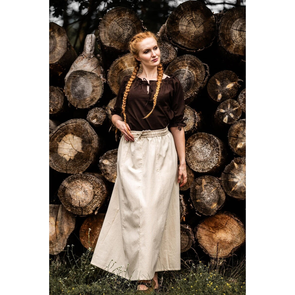 Imagen del producto Blusa medieval de manga corta Vera marrón oscuro